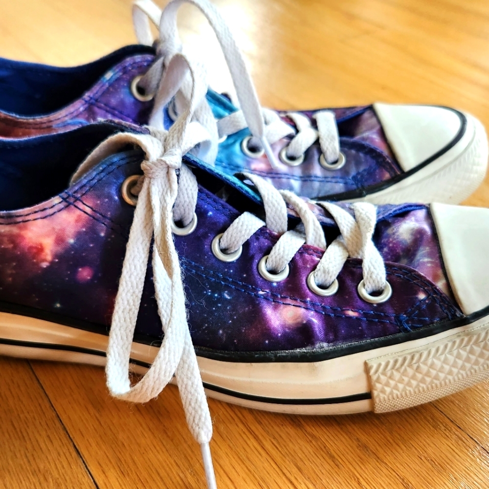 Converse Satin Galaxy All Star Purple,  Blue,  Pink M 5 / W 7, EUC